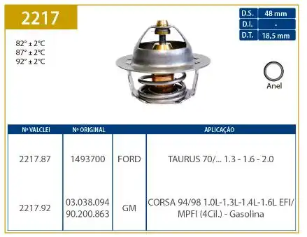 VALVULA TERMOSTATICA CORSA 1.0 1.3 1.4 1.6 1994 A 1998