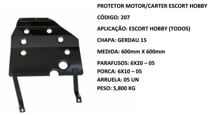 PROTETOR MOTOR ESCORT,HOBBY,VERONA /93  ( REFORCADO )