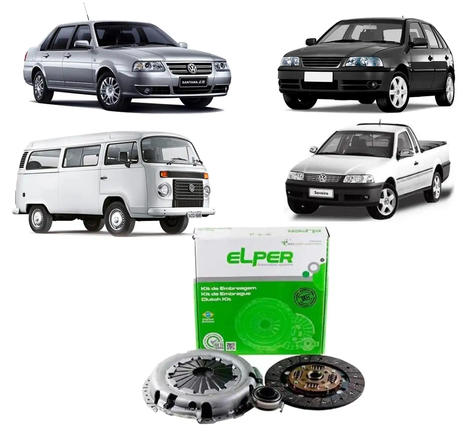 KIT EMBREAGEM GOL SANTANA SAVEIRO KOMBI DIESEL COM ROLAMENTO