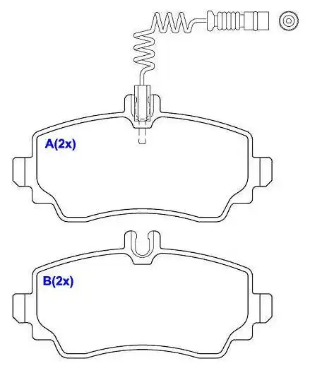 PASTILHA FREIO DIANTEIRA MERCEDES CLASSE A 140 1997/ COM ALA