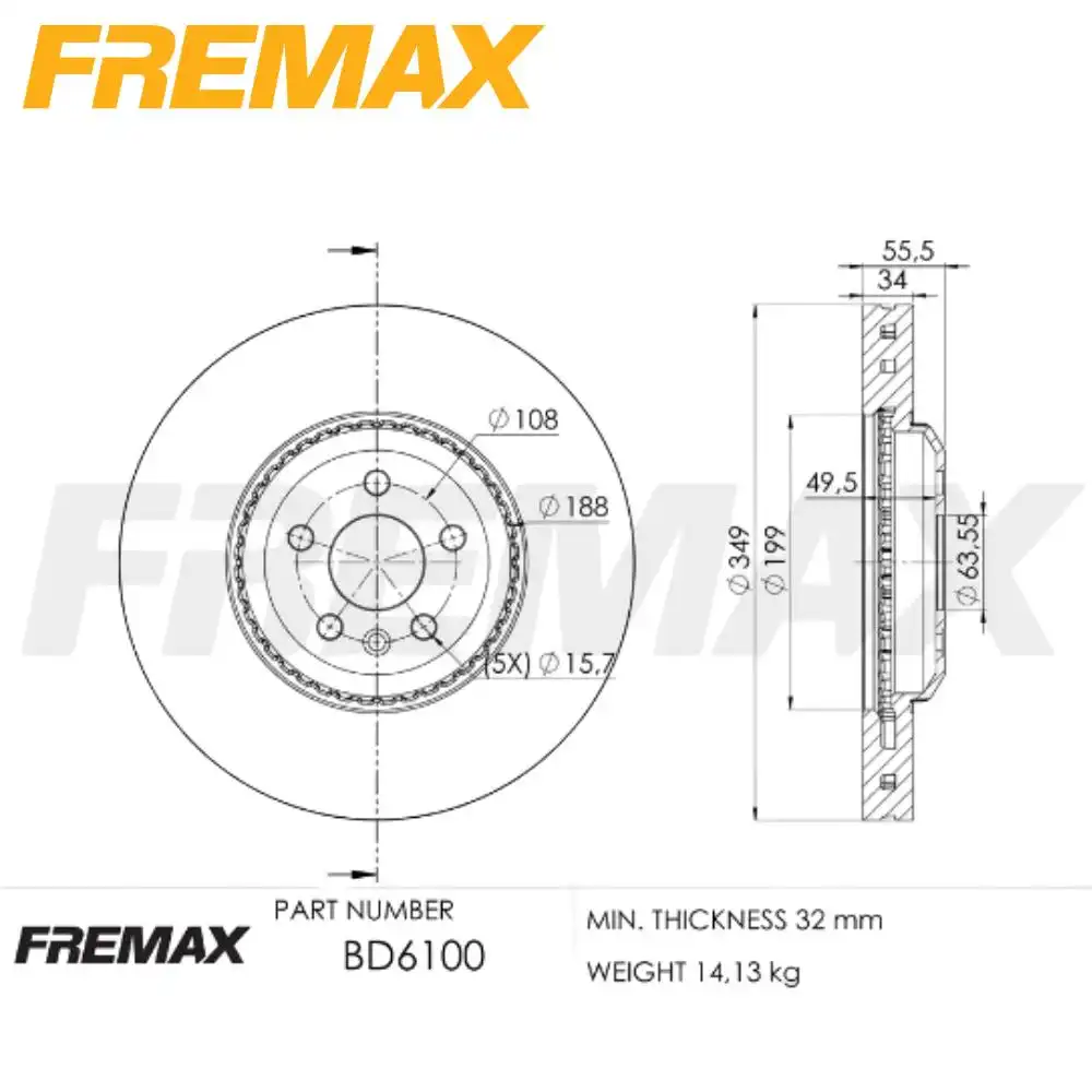 DISCO FREIO DIANTEIRO EVOQUE 2.0 16V 2011 ACIMA VENTILADO