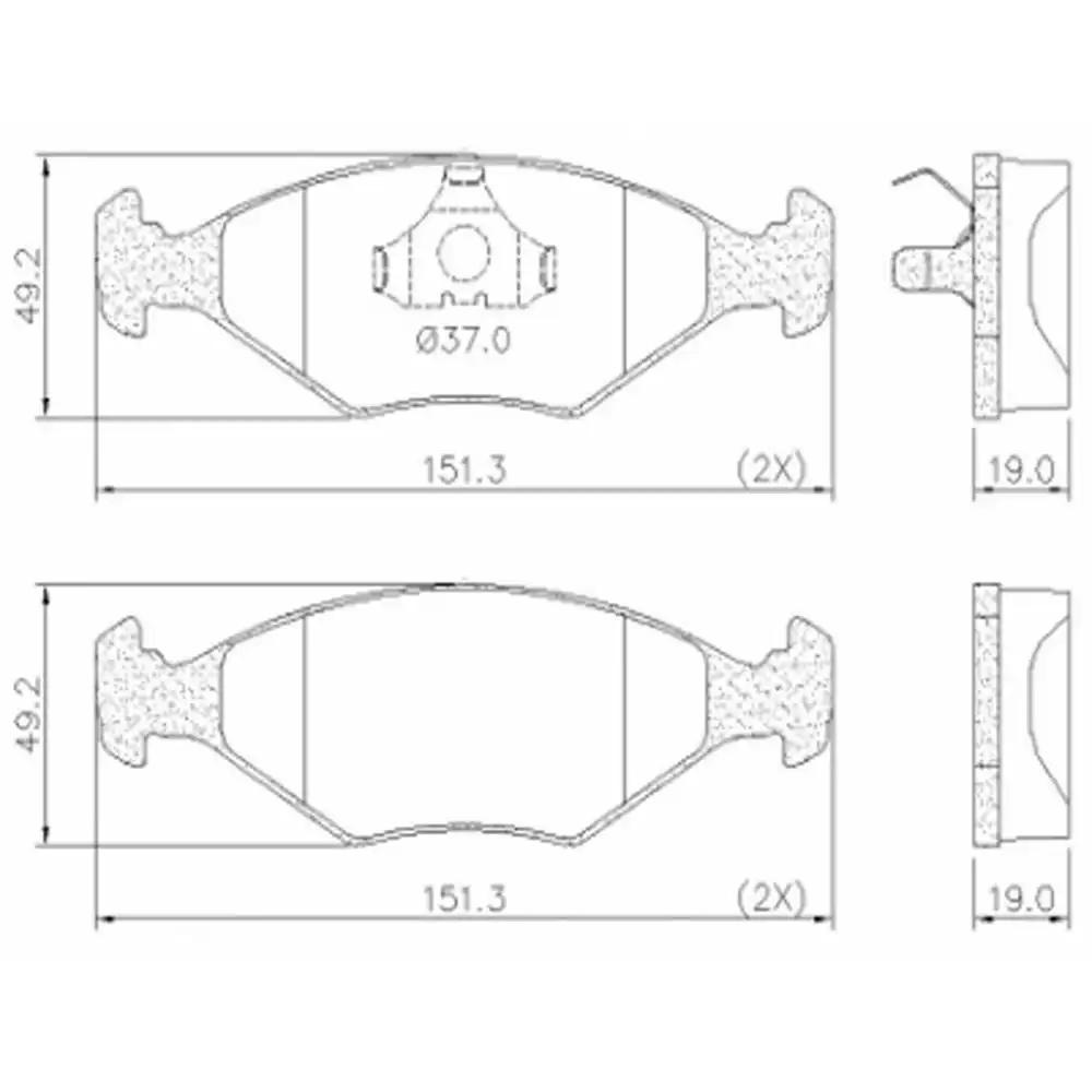 PASTILHA FREIO DIANTEIRA GOL 1.8 1984 A 2000 DISCO SOLIDO
