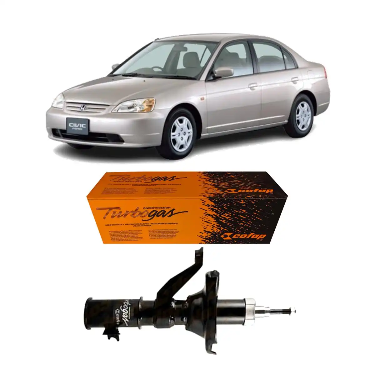 AMORTECEDOR DIANTEIRO HONDA CIVIC 2003 A 2005 ESQUERDO