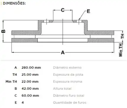 DISCO FREIO DIANTEIRO MERIVA 1.8 16V 2002/ ARO 15 VENTILADO