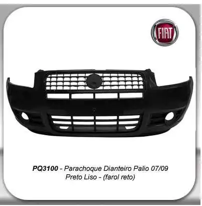 PARACHOQUE DIANTEIRO FIAT PALIO 2007 A 2009 PRETO LISO