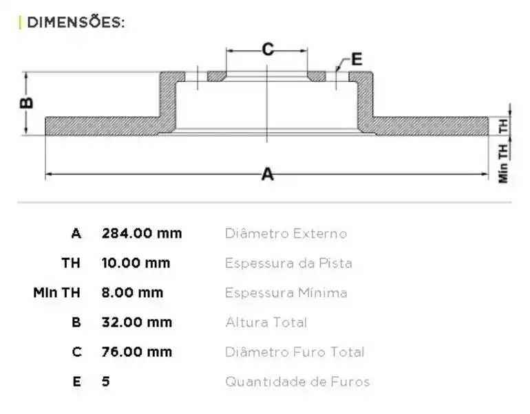 DISCO FREIO TRASEIRO HYUNDAI AZERA 3.0 2012 A 2018