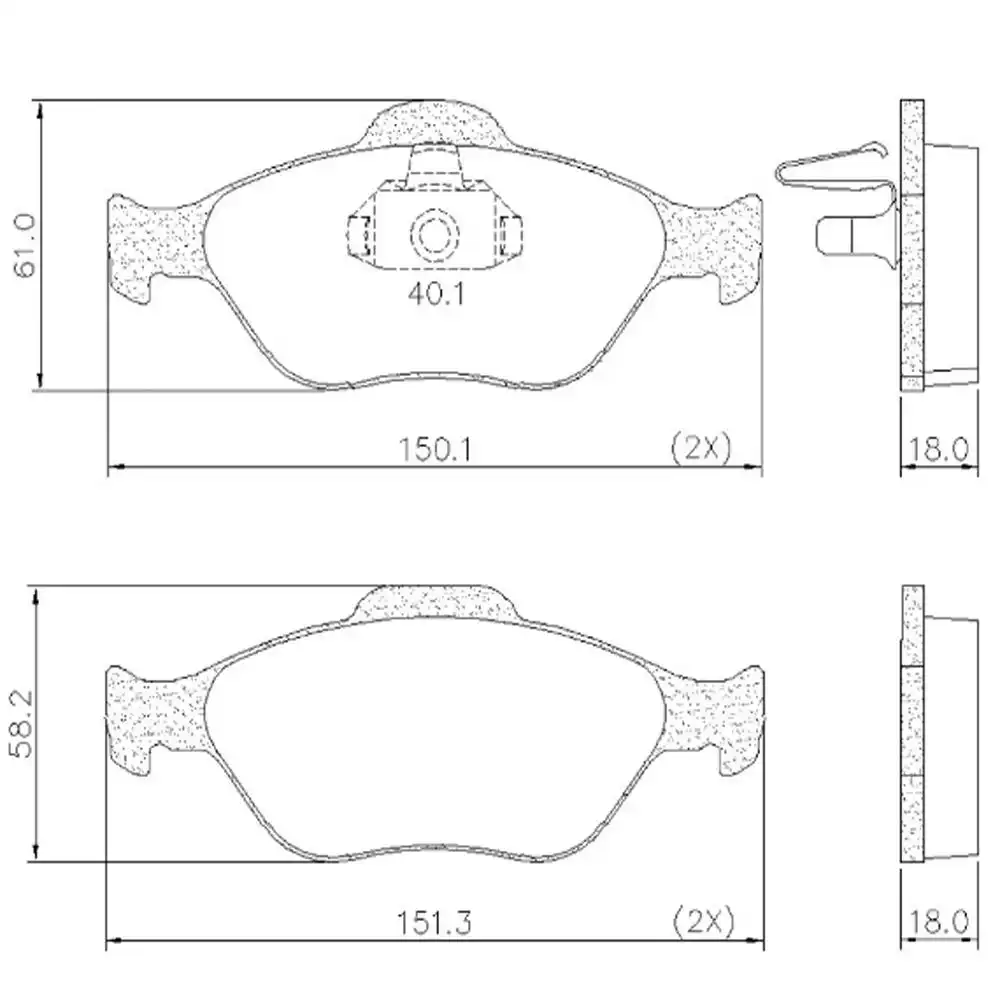 PASTILHA FREIO DIANTEIRA ECOSPORT 1.0 1.6 2.0 2005 A 2009