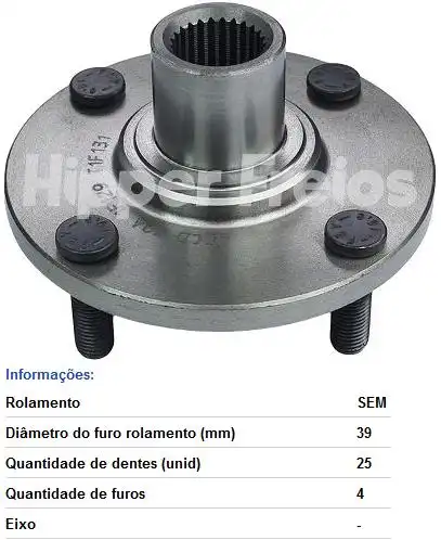 CUBO RODA DIANT ESCORT II LOGUS 93/ FIESTA FOCUS ECOSPORT  4