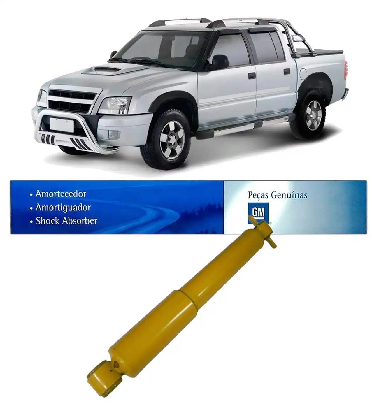 AMORTECEDOR TRASEIRO S-10 4X2 4X4 2006 A 2011 AMARELO