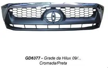 GRADE RADIADOR TOYOTA HILUX 09/ PRETA C/MOLUDURA CROMADA
