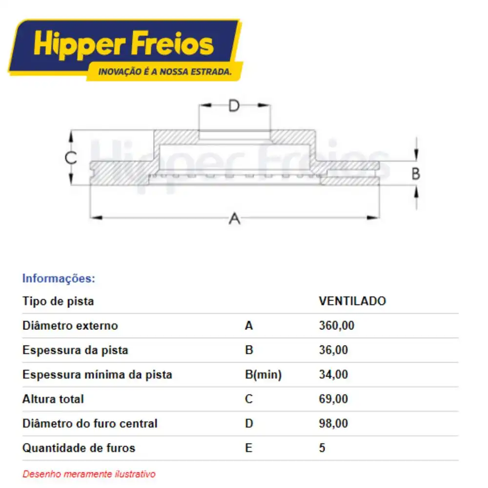 DISCO FREIO DIANTEIRO CAYENNE 3.0 2019 A 2023 ESQUERDO