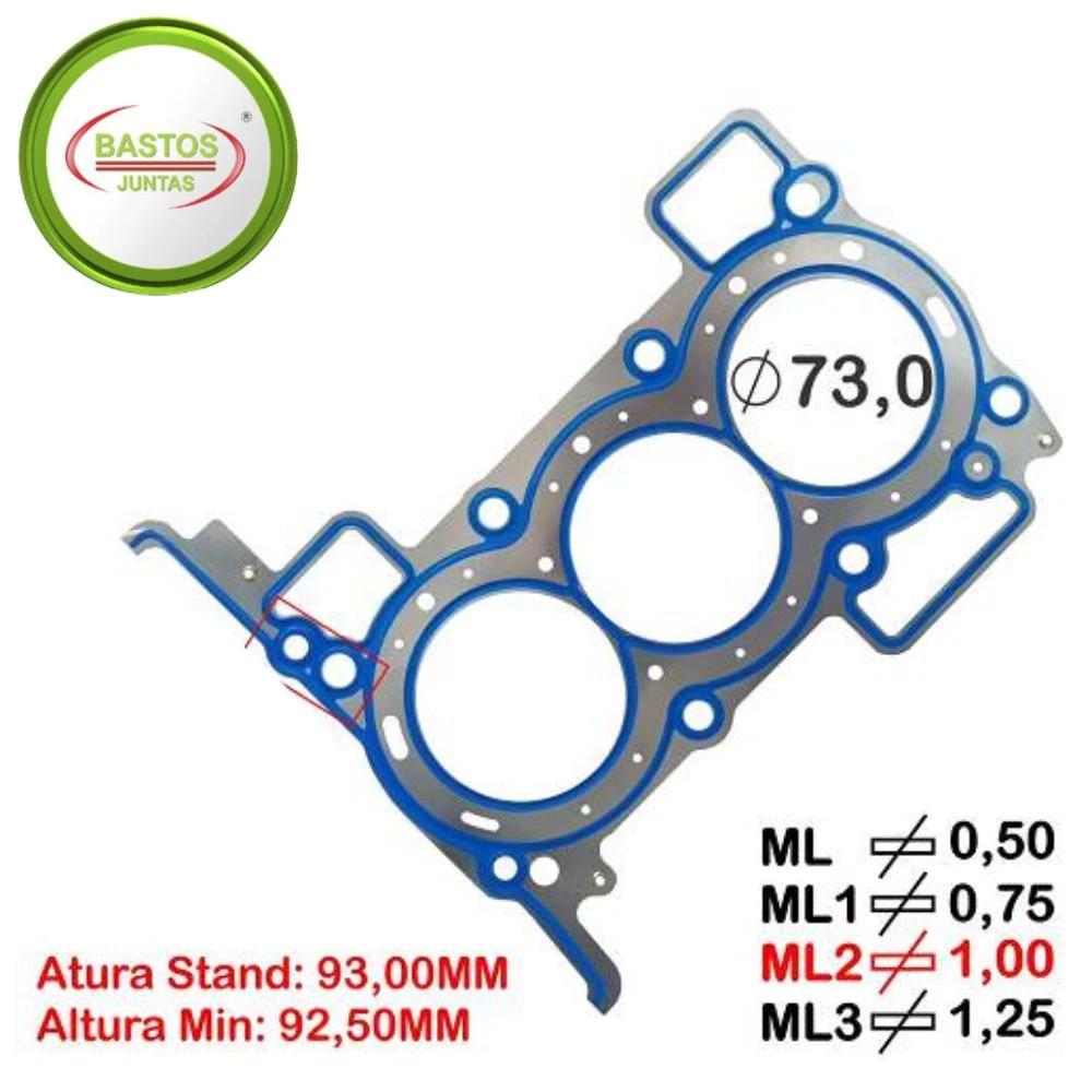 JUNTA CABECOTE RENAULT KWID 1.0 12V 2017 ACIMA METAL SOB MED
