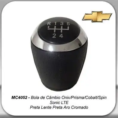 MANOPLA ALAVANCA CAMB ONIX/SPIN/SONIC PRETA C/ARO CROM