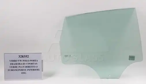 VIDRO PORTA POLO SEDAN 02/15 TRAS ESQ VERDE