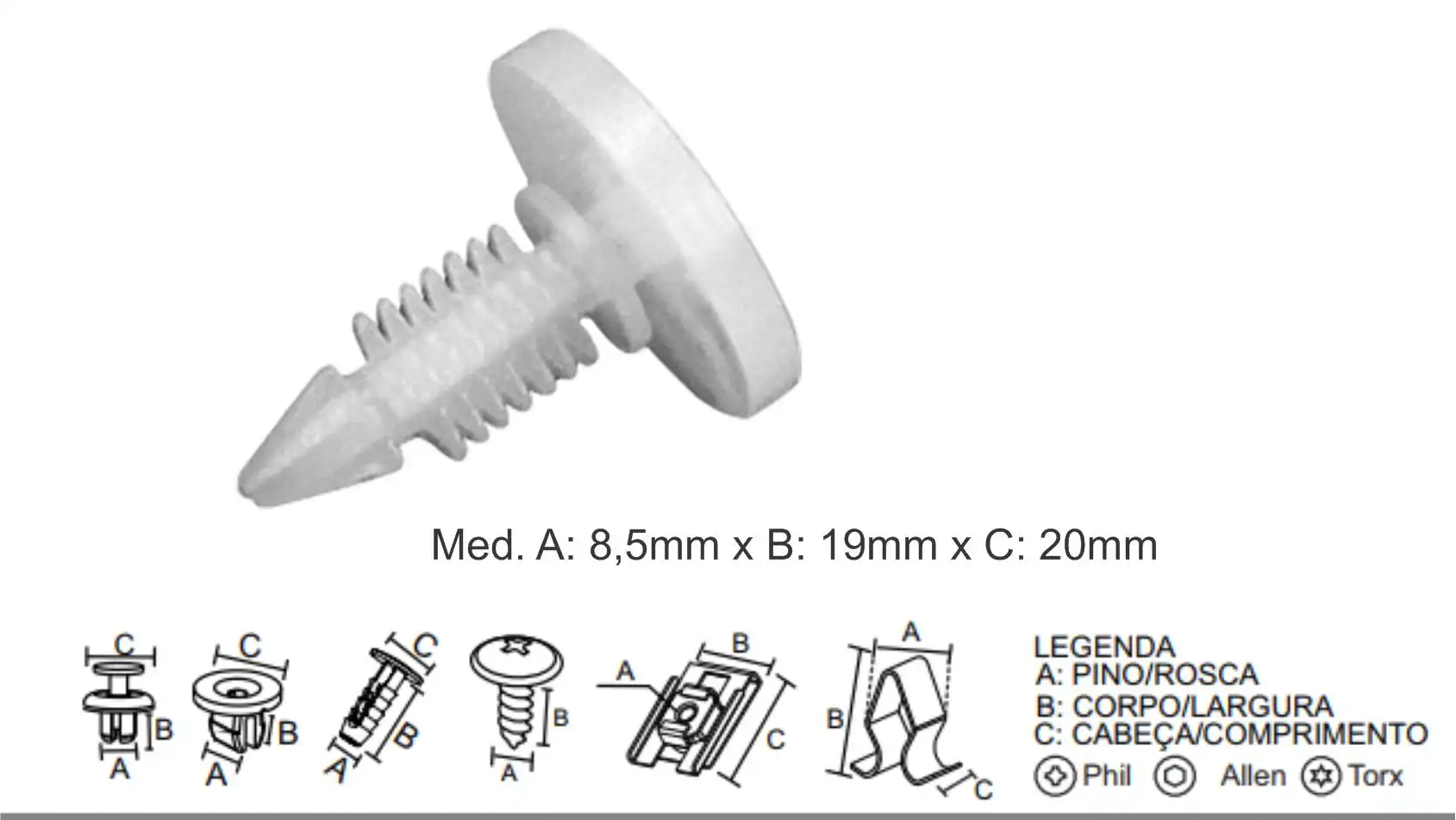 GRAMPO COLUNA PORTA MALAS GOL