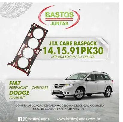 JUNTA CABECOTE FIAT FREEMONT 2.4 2011 A 2016 2,40MM FIBRA