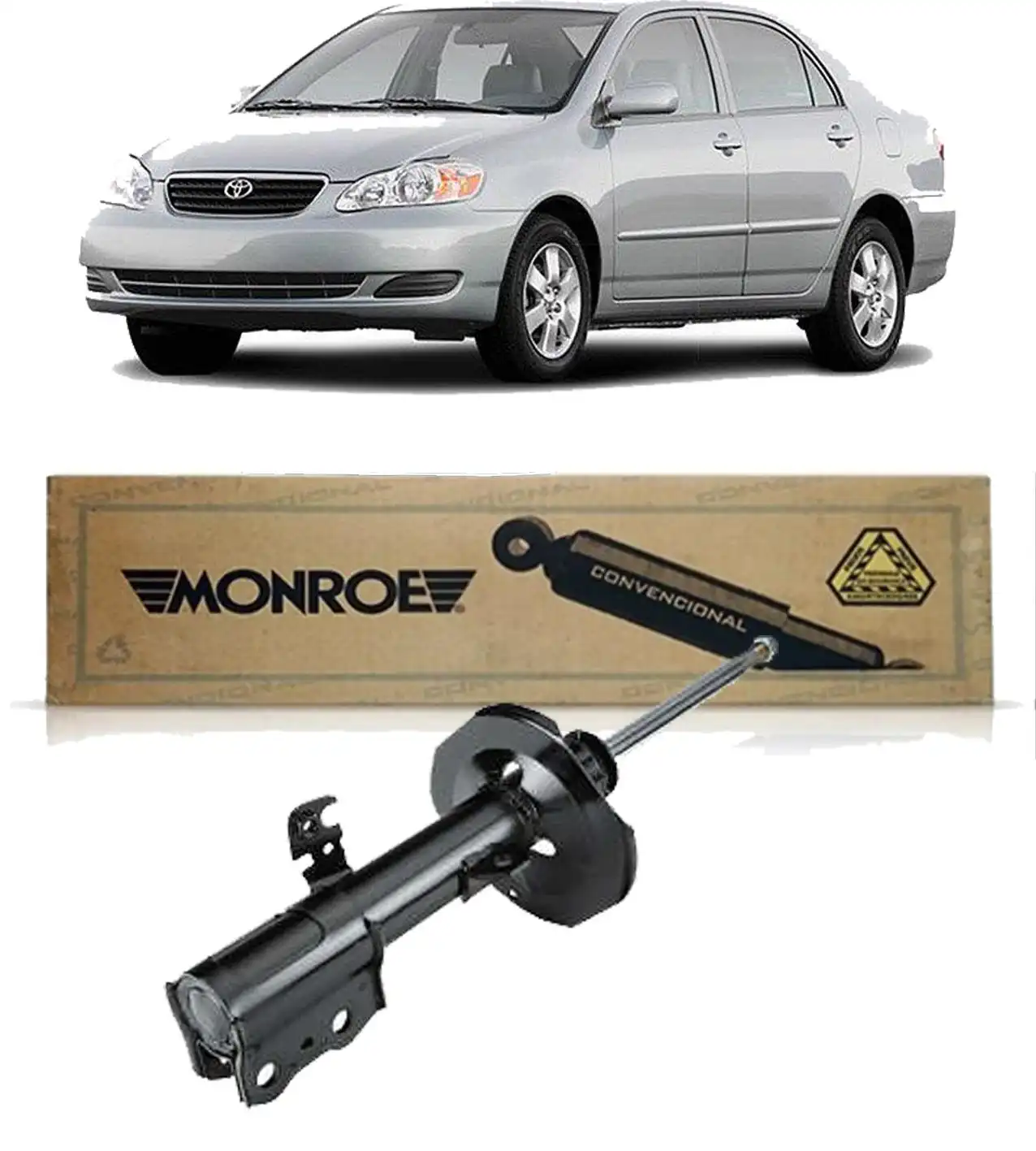 AMORTECEDOR DIANTEIRO TOYOTA COROLLA 2002 A 2008 DIREITO