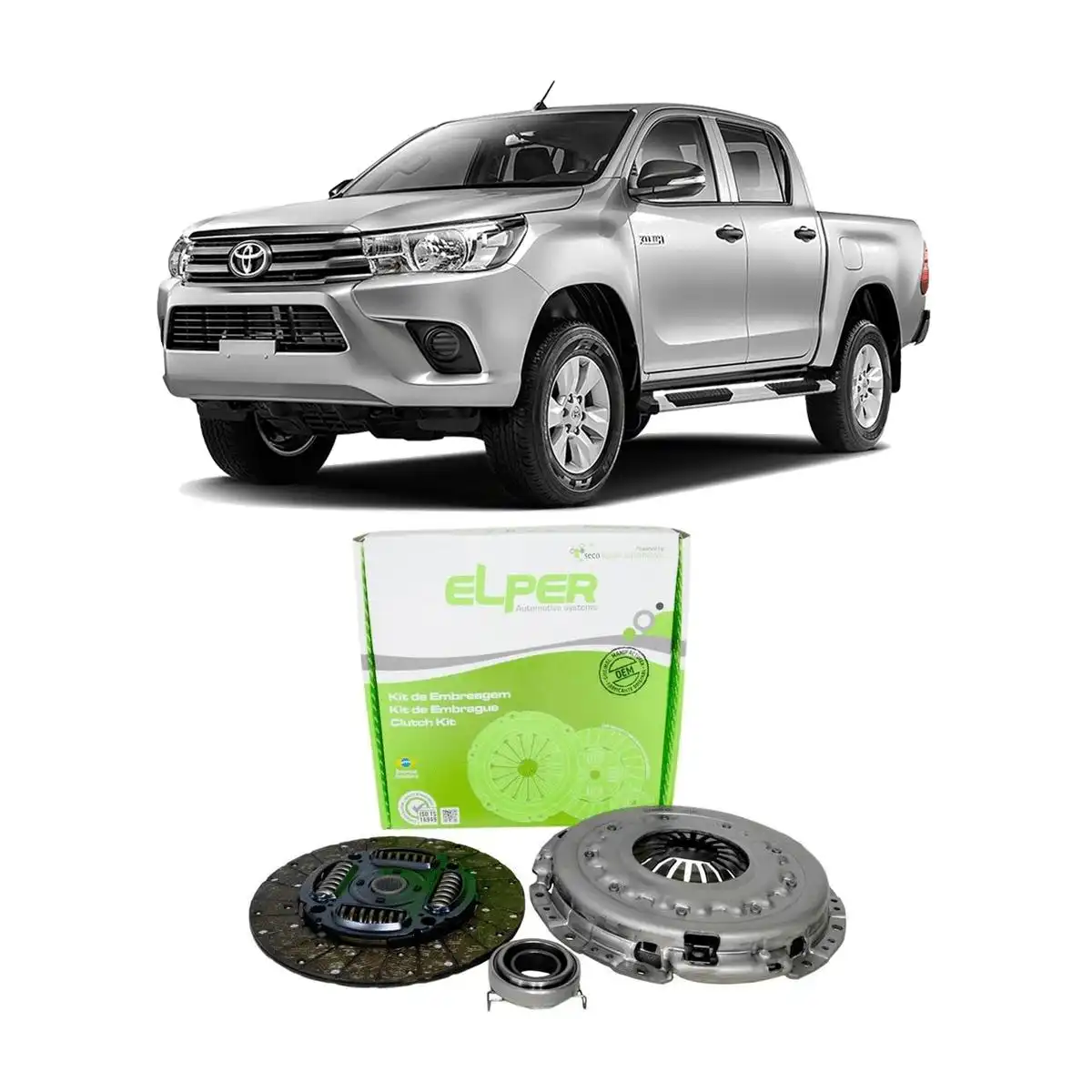 KIT EMBREAGEM TOYOTA HILUX 2.8 16V 2016 A 2021 COM ROLAMENTO