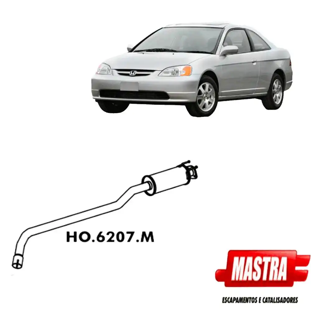 SILENCIOSO INTERMEDIARIO HONDA CIVIC 1.7 LX 2001 A 2006