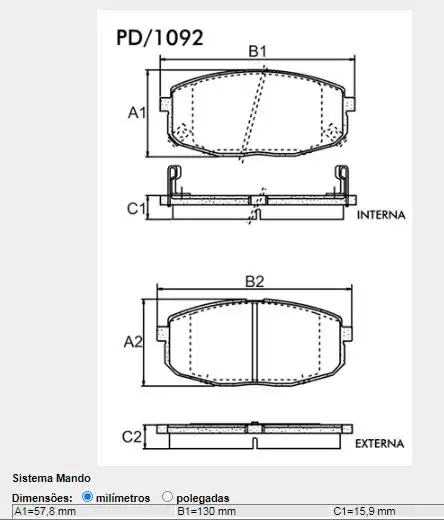 PASTILHA FREIO DIANTEIRA HYUNDAI I30 2.0 16V 2009/