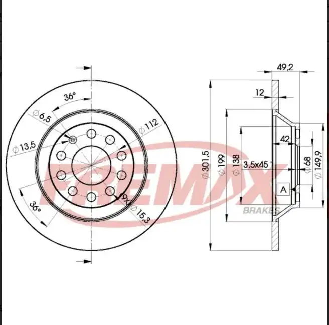 DISCO FREIO TRASEIRO AUDI A6 3.0 V6 2001 A 2007