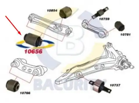 BUCHA BRACO TRAS HONDA CIVIC 92/00 (INFERIOR) MAIOR