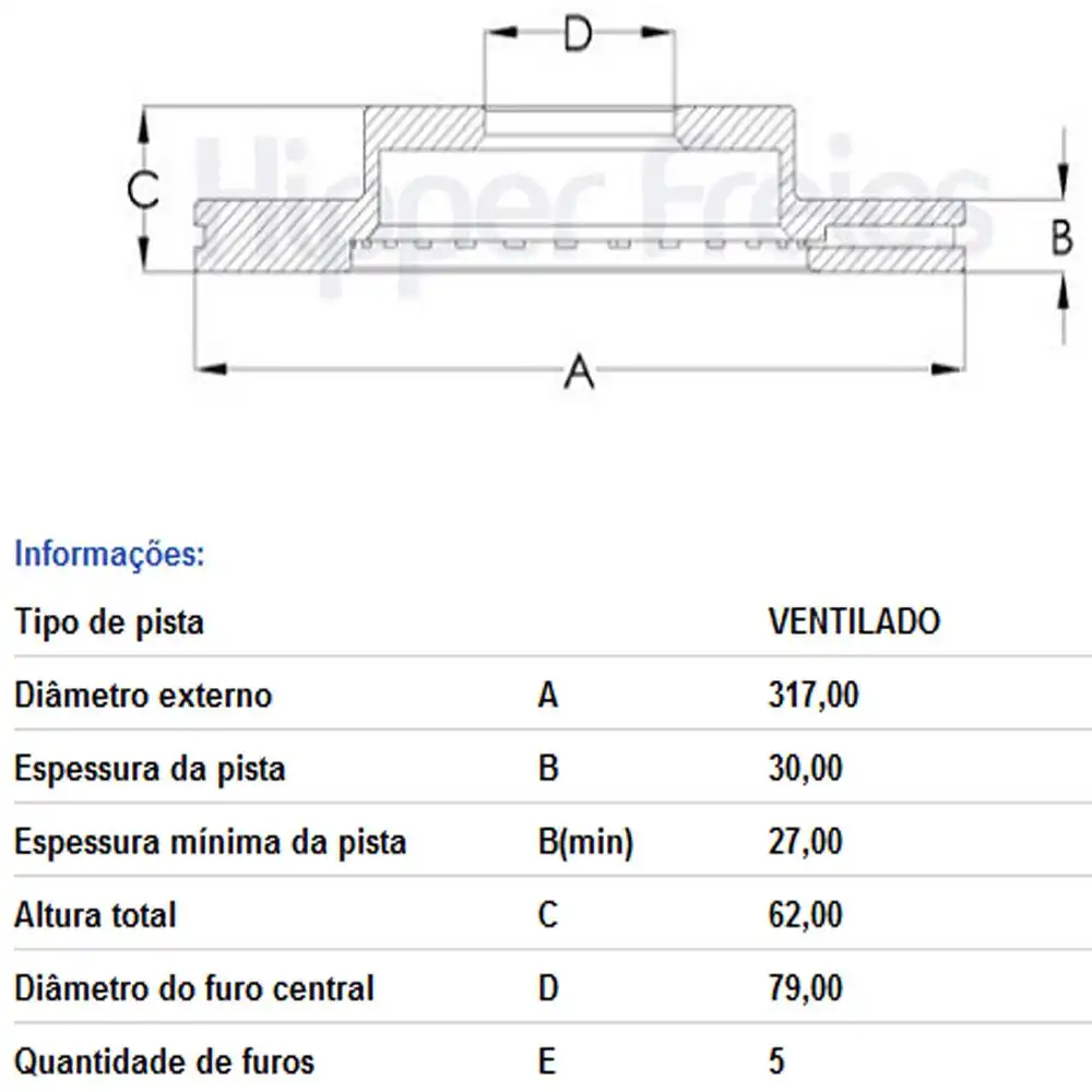 DISCO FREIO DIANTEIRO LAND ROVER DISCOVERY 3 2005 A 2009
