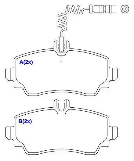 PASTILHA FREIO DIANTEIRA MERCEDES CLASSE A 140 1997/ COM ALA