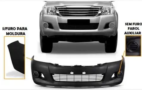 PARACHOQUE DIANT HILUX SRV 12/15 S/ FAROLETE S/MOLDURA