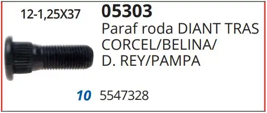 PARAFUSO RODA CORCEL TRAS