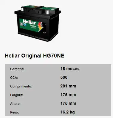 BATERIA UNIVERSAL 70 AMP. POSITIVO ESQ