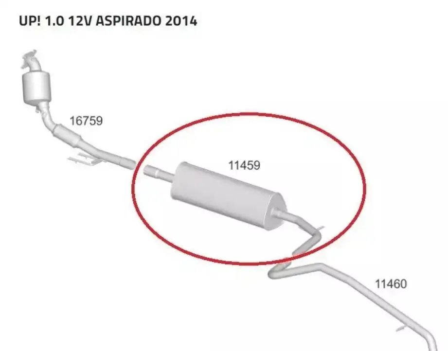 SILENCIOSO INTERMEDIARIO UP! 1.0 12V 2012 A 2021 ASPIRADO