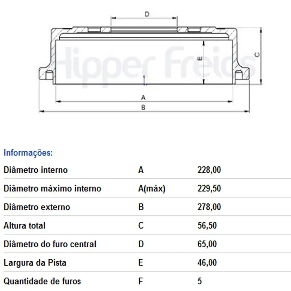 TAMBOR FREIO TRASEIRO POLO 1.6 MSI 2018 EM DIANTE