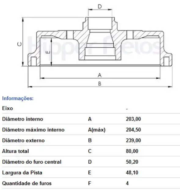 TAMBOR FREIO TRASEIRO ESCORT 2