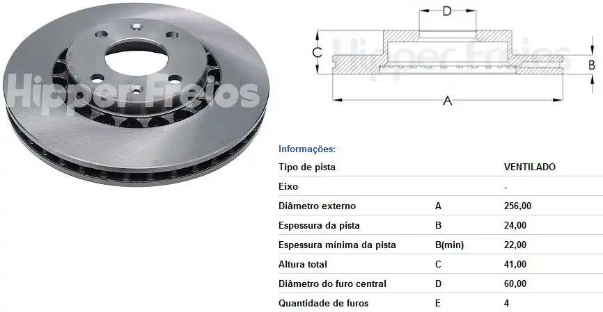 DISCO FREIO DIANTEIRO VECTRA 2.0 1994 A 1996 VENTILADO