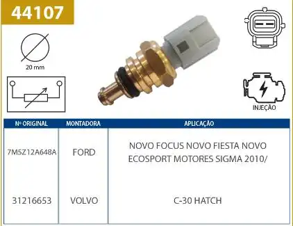 INTERRUPTOR TEMPERATURA NEW FIESTA 1.6 2011/ SIGMA