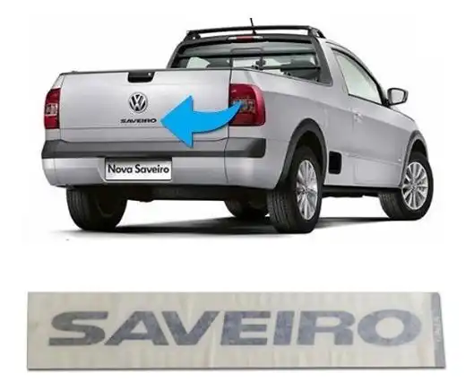 EMBLEMA ADESIVO SAVEIRO GV TAMPA TRAS PRATA