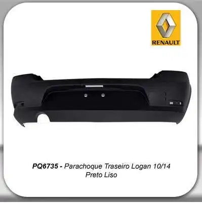 PARACHOQUE TRAS RENAULT LOGAN 2010/2014 PRETO LISO