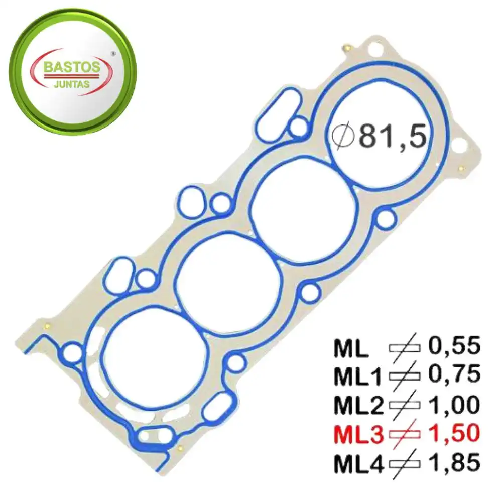 JUNTA CABECOTE TOYOTA COROLLA 1.6 1.8 16V 2003 A 2010 METAL