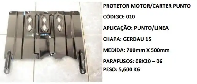 PROTETOR MOTOR FIAT PUNTO LINEA 07/ 1.4 1.9 REFORCADO