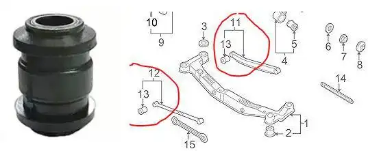 BUCHA BRACO SUSP. TRAS. HYUNDAI TUCSON 05/ KIA SPORTAGE 05