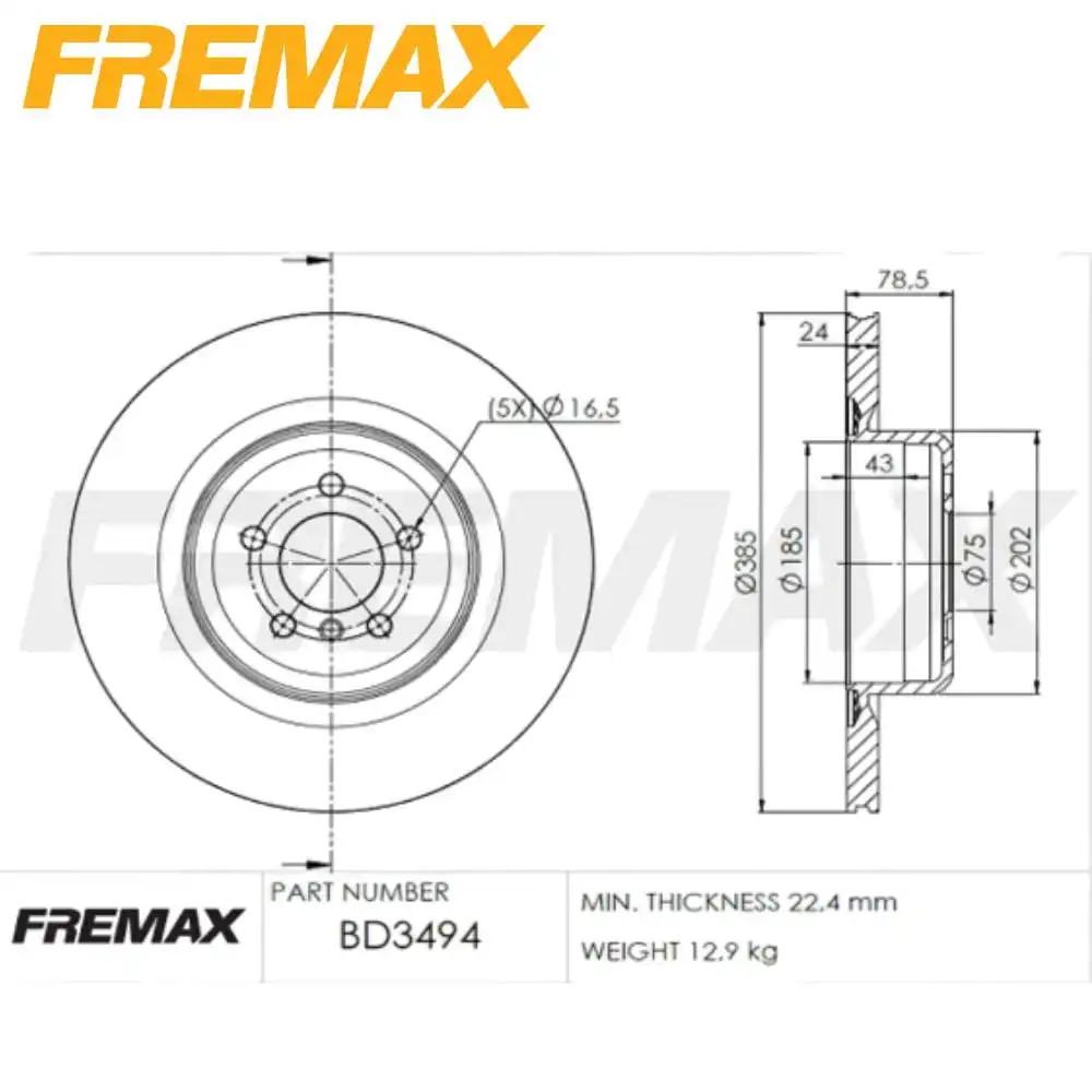 DISCO FREIO TRASEIRO BMW X5 3.0 24V 2010 A 2020 VENTILADO