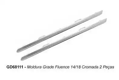 MOLDURA GRADE FLUENCE 2014 A 2018 CROMADA