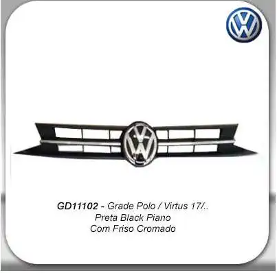 GRADE RADIADOR POLO VIRTUS 17/  BLACK PIANO C/ EMBLEMA C/ FR