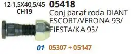 PARAFUSO RODA FIESTA KA ESCORT ZETEC FOCUS DIANT C/PORCA