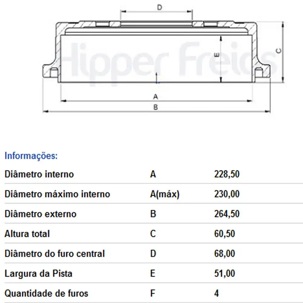 TAMBOR FREIO TRASEIRO NISSAN SENTRA 2000 A 2013