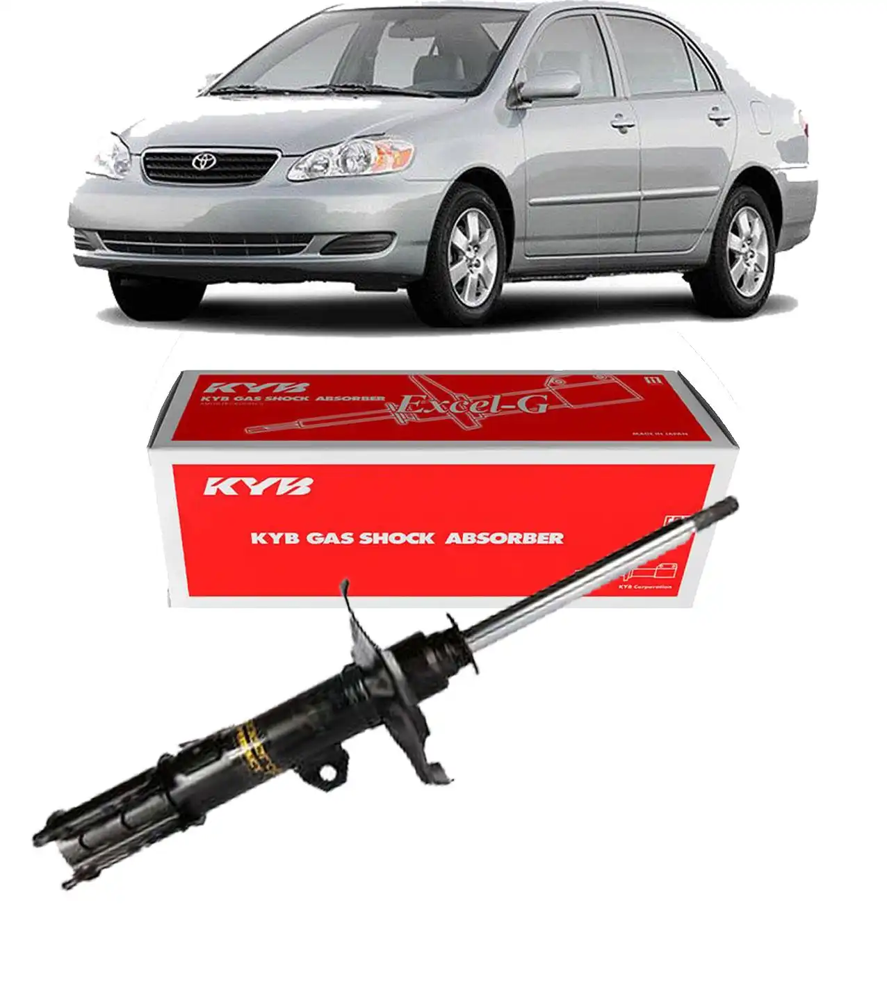 AMORTECEDOR DIANTEIRO TOYOTA COROLLA 2002 A 2008 ESQUERDO