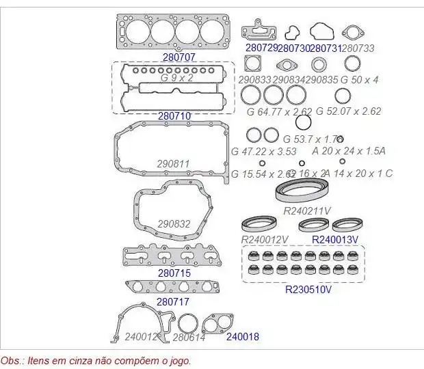 JUNTA MOTOR VECTRA 2.0 16V 97/ C/RETENTOR (SUPERIOR)