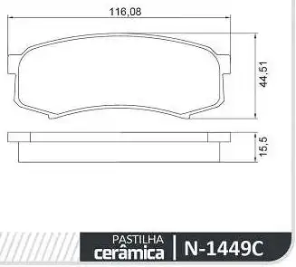 PASTILHA FREIO TRASEIRA MITSUBISHI PAJERO FULL 3.2 2008/ CER