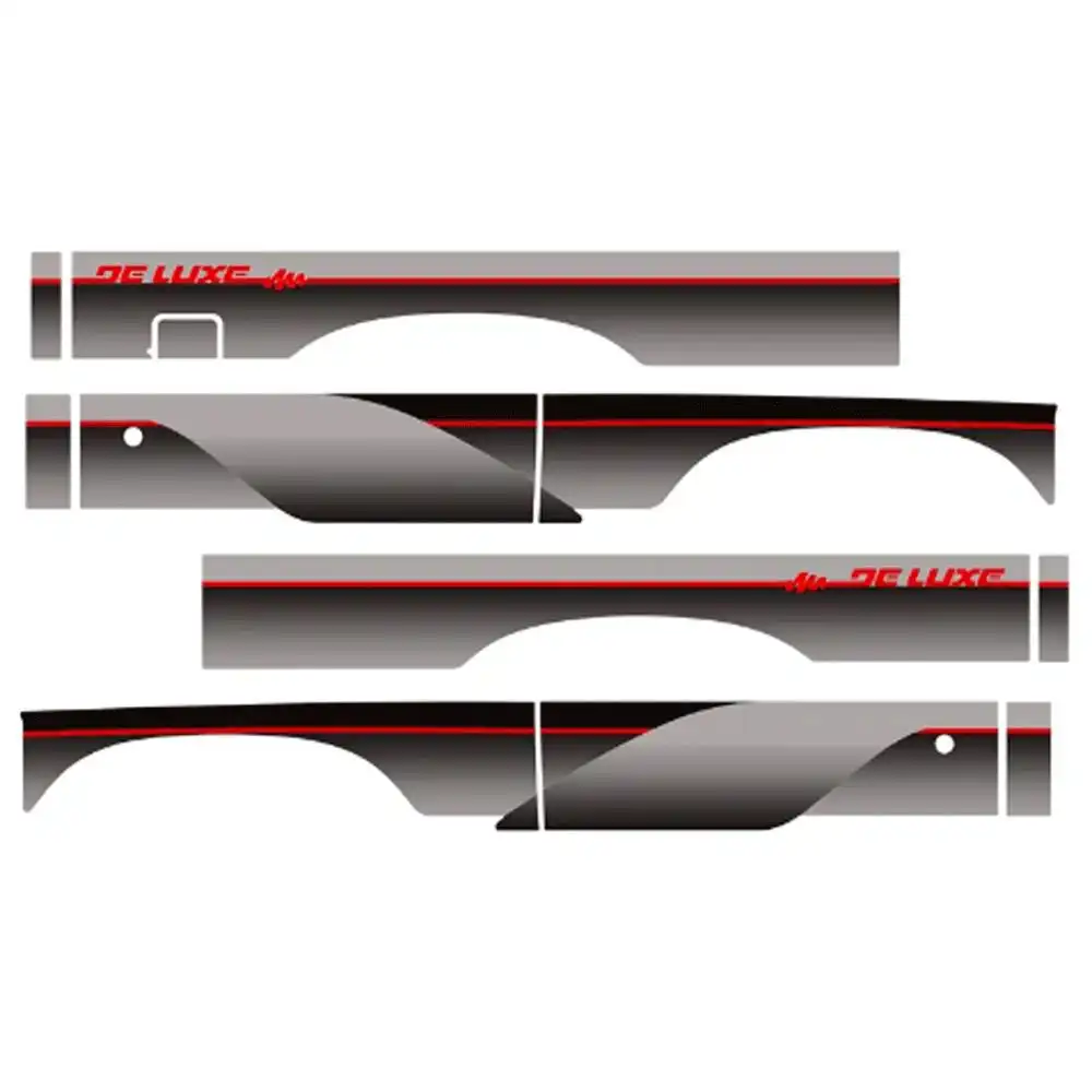 FAIXA LATERAL D-20 94 VERMELHO/CINZA C/SIMPLES